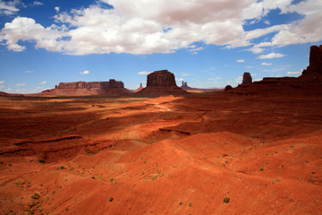Utah/Arizona / USA - August 05, 2015: The Monument Valley Navajo Tribal Reservation landscape, Utah/Arizona, USA