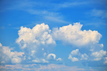 Naklejka na ściany i meble Blue sky background with clouds. Beautiful clouds with blue sky background.