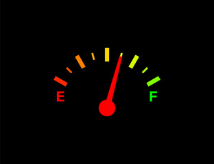 Vector illustration of fuel gauge.