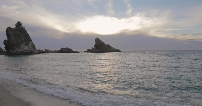 Scoglio dell'ulivo, detto Ulivarella a Palmi in localit&agrave; Tonnara. Mare della costa Viola, in Calabria.