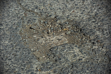 Uneven surface of the asphalt, soft focus