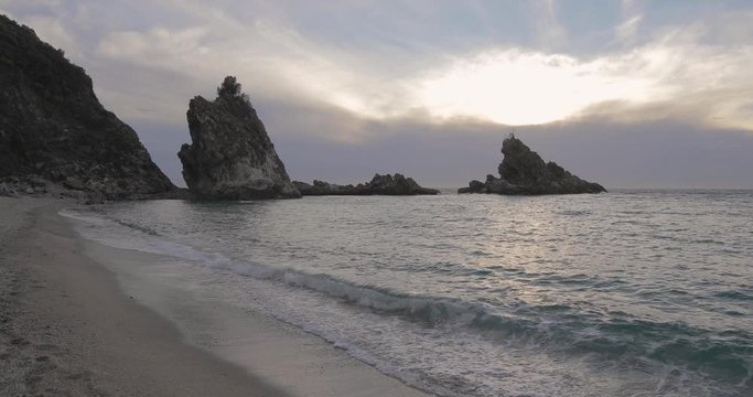 Scoglio dell'ulivo, detto Ulivarella a Palmi in localit&agrave; Tonnara. Mare della costa Viola, in Calabria.
