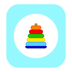 colorful pyramid boy toy on white background