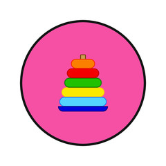 colorful pyramid boy toy on white background