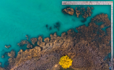 Small fishing pier at the shore of Lake Balaton, Hungary