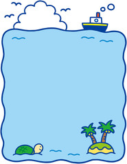 真夏の海のフレーム