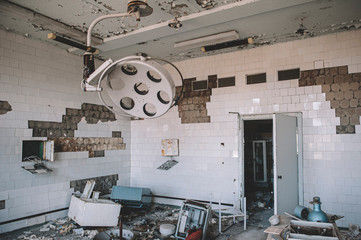 Surgery room in a hospital in the exclusion zone. Chernobyl Pripyat. Ukraine.