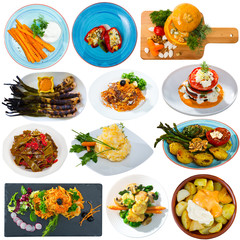 Set of vegetables dishes