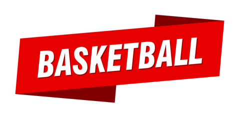 basketball banner template. basketball ribbon label sign