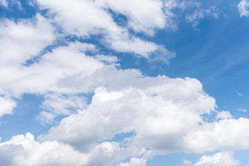 White and gray clouds in the blue sky