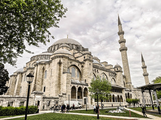 Fototapeta na wymiar Istanbul Sehenswürdigkeit Blaue Sultan Ahmet Moschee Altstadt