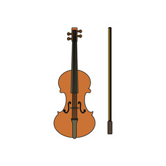 Fototapeta na wymiar violin string instrument on white background
