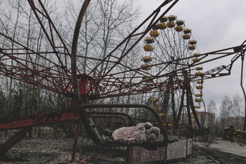 Ferris wheel and toy in Pripyat, Chernobyl, Ukraine