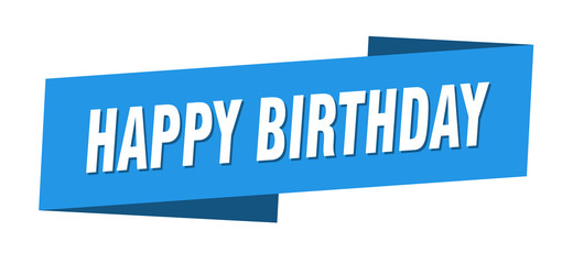 happy birthday banner template. happy birthday ribbon label sign