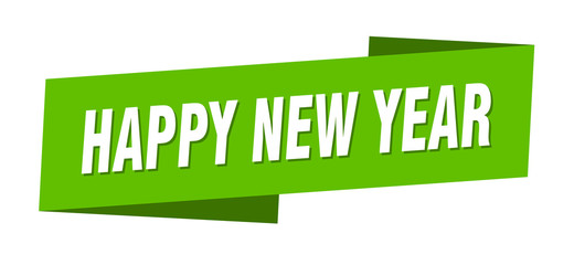 happy new year banner template. happy new year ribbon label sign