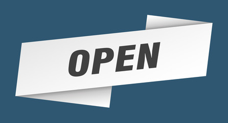 open banner template. open ribbon label sign