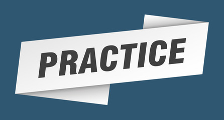 practice banner template. practice ribbon label sign