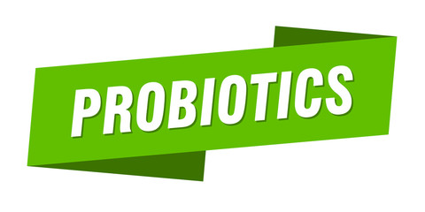 probiotics banner template. probiotics ribbon label sign