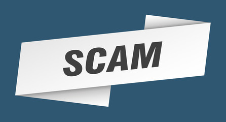 scam banner template. scam ribbon label sign
