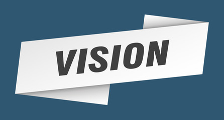 vision banner template. vision ribbon label sign