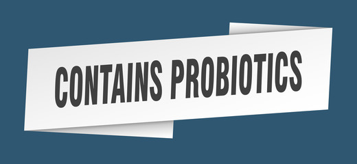 contains probiotics banner template. contains probiotics ribbon label sign