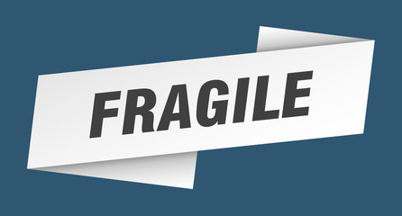 fragile banner template. fragile ribbon label sign