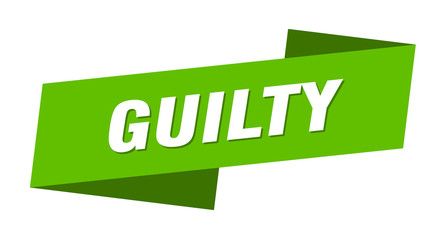 guilty banner template. guilty ribbon label sign
