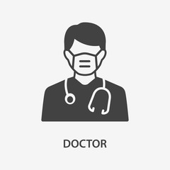 Doctor icon. Vector illustration for graphic and web design.