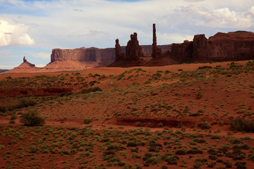 Utah/Arizona / USA - August 10, 2015: The Monument Valley Navajo Tribal Reservation landscape, Utah/Arizona, USA