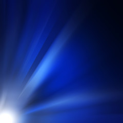Abstract Sun on blue sky with lenses flare