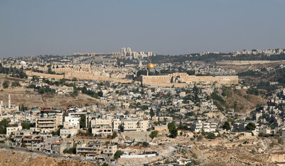 Fototapeta na wymiar Panorama of Jerusalem. View of the old city.