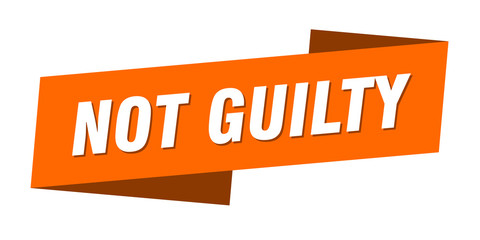 not guilty banner template. not guilty ribbon label sign