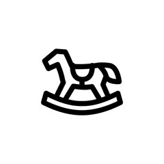 Horse Toy Outline Icon Vector Illustration