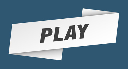 play banner template. play ribbon label sign