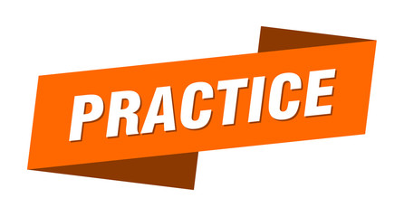 practice banner template. practice ribbon label sign
