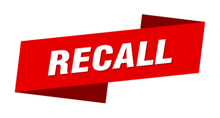 recall banner template. recall ribbon label sign