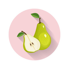 Pear vector illustration. Pear icon. Fresh healthy food - organic natural food isolated