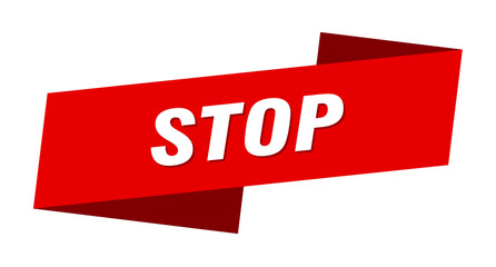 stop banner template. stop ribbon label sign