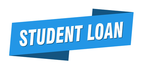 student loan banner template. student loan ribbon label sign