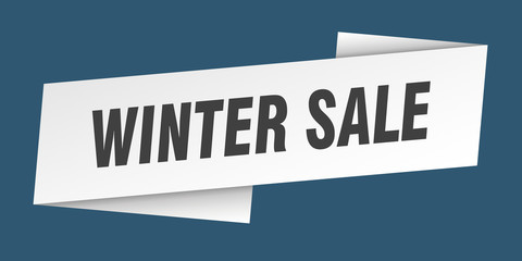 winter sale banner template. winter sale ribbon label sign