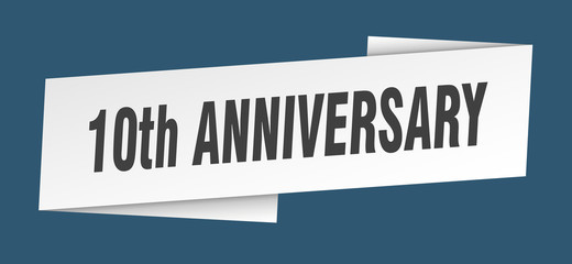 10th anniversary banner template. 10th anniversary ribbon label sign