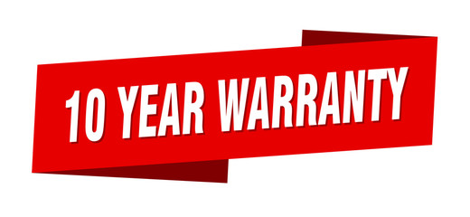 10 year warranty banner template. 10 year warranty ribbon label sign