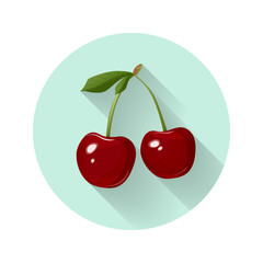 Cherry vector illustration. Cherry icon. Fresh healthy food - organic natural food isolated
