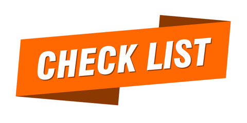 check list banner template. check list ribbon label sign