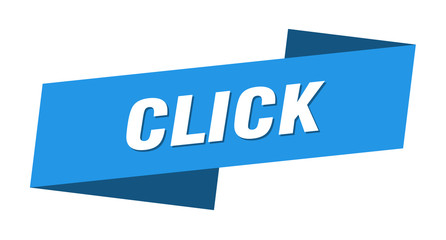 click banner template. click ribbon label sign
