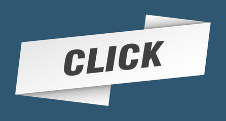 click banner template. click ribbon label sign