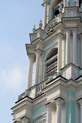 Architecture of Trinity Sergius Lavra, Sergiyev Posad, Russia. Color photo.	