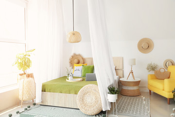 Interior of beautiful modern bedroom © Pixel-Shot