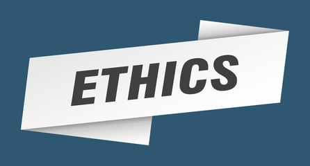 ethics banner template. ethics ribbon label sign