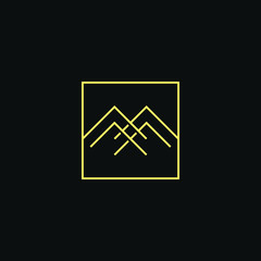 Obraz premium Abstract vector graphic illustration of two letters M